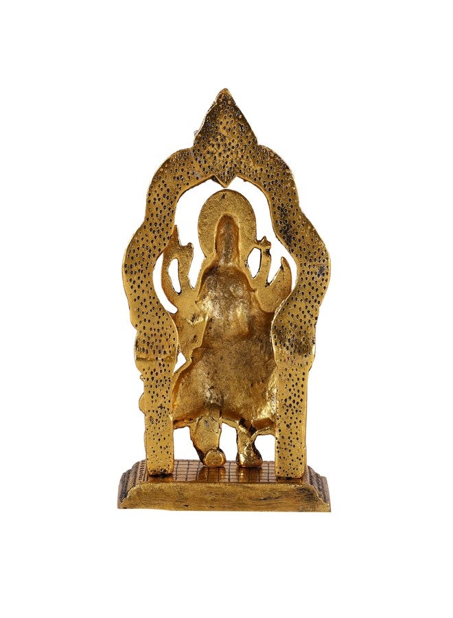 HEYEARTH Sherawali Maa Murti|Durga MATA Idol|MATA Rani Murti for Car Dashboard|Showpiece for Home Decor|Durga Maa Idol for Mandir Pooja|Religious Idols Figurines (Gold), 6.3 x 4.3 Cm - Image 4
